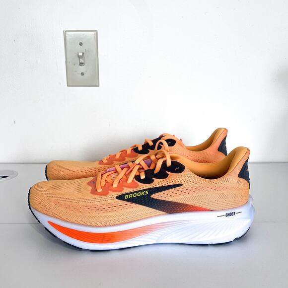 Brooks Ghost 17 Mens Running Sneakers Size 11.5D Orange Walking Trail Athletic - Picture 3 of 11